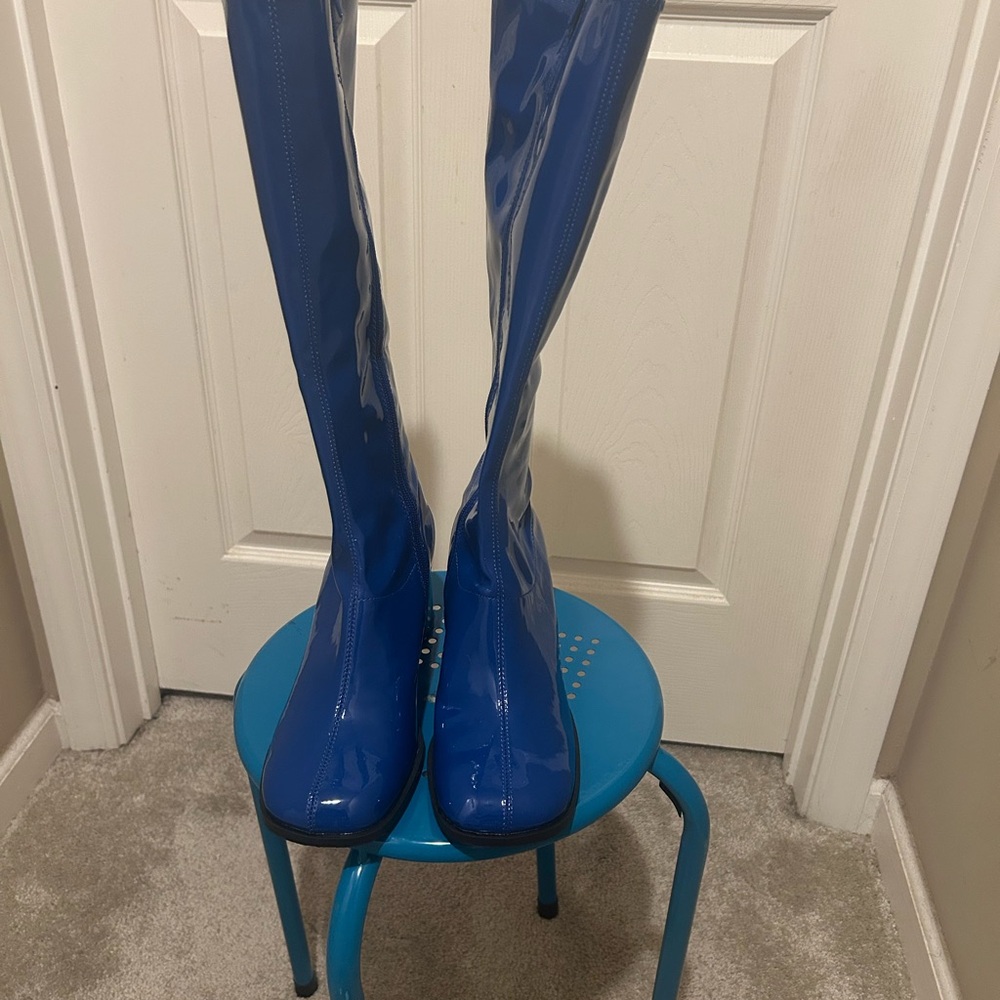 Blue Knee-High Women's Boots
